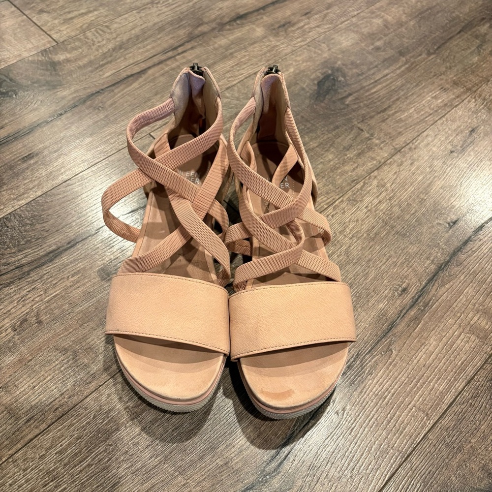 3523 Eileen Fisher STAR Sandals Size 8.5  Pink Tumbled Nubuck